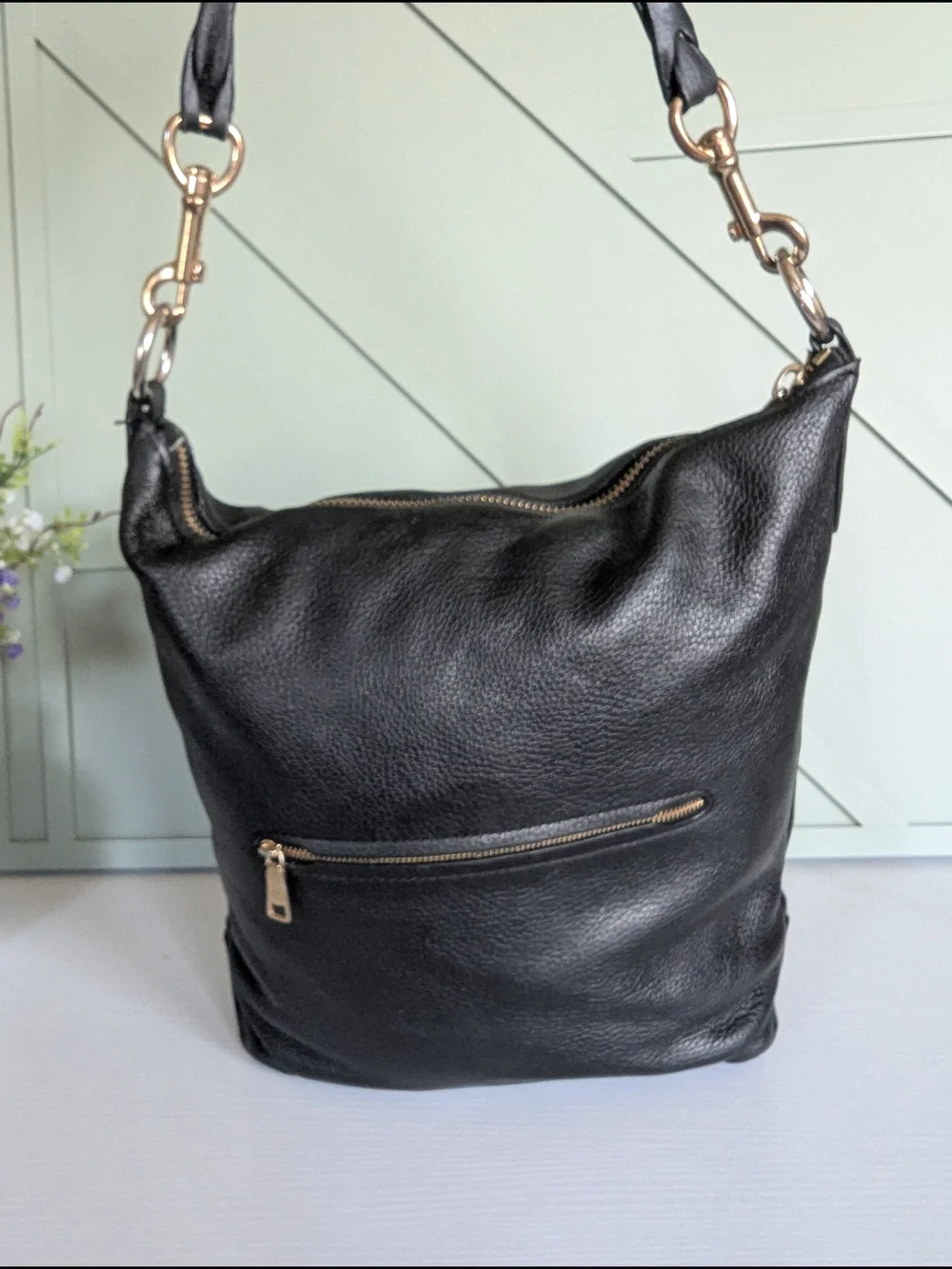Coach Black Leather Hobo Bag